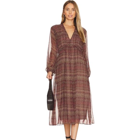 NEW Joie Alquina Dress Anise Flower Multi Colored Silk Lined Revolve Midi Small - Picture 2 of 12